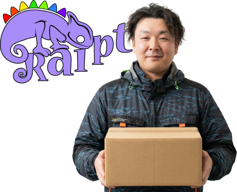 代表が荷物を届ける画像